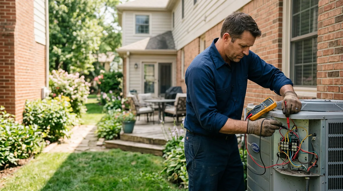 HVAC technician working near Marietta, OK